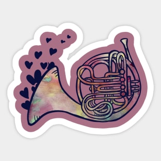 French Horn Love Sticker